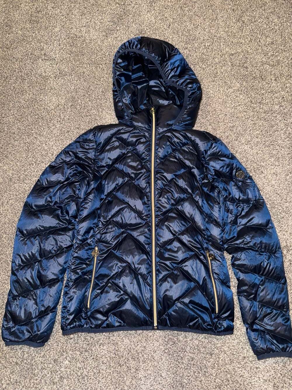 Michael Kors Fitted Puffer Jacket Navy S